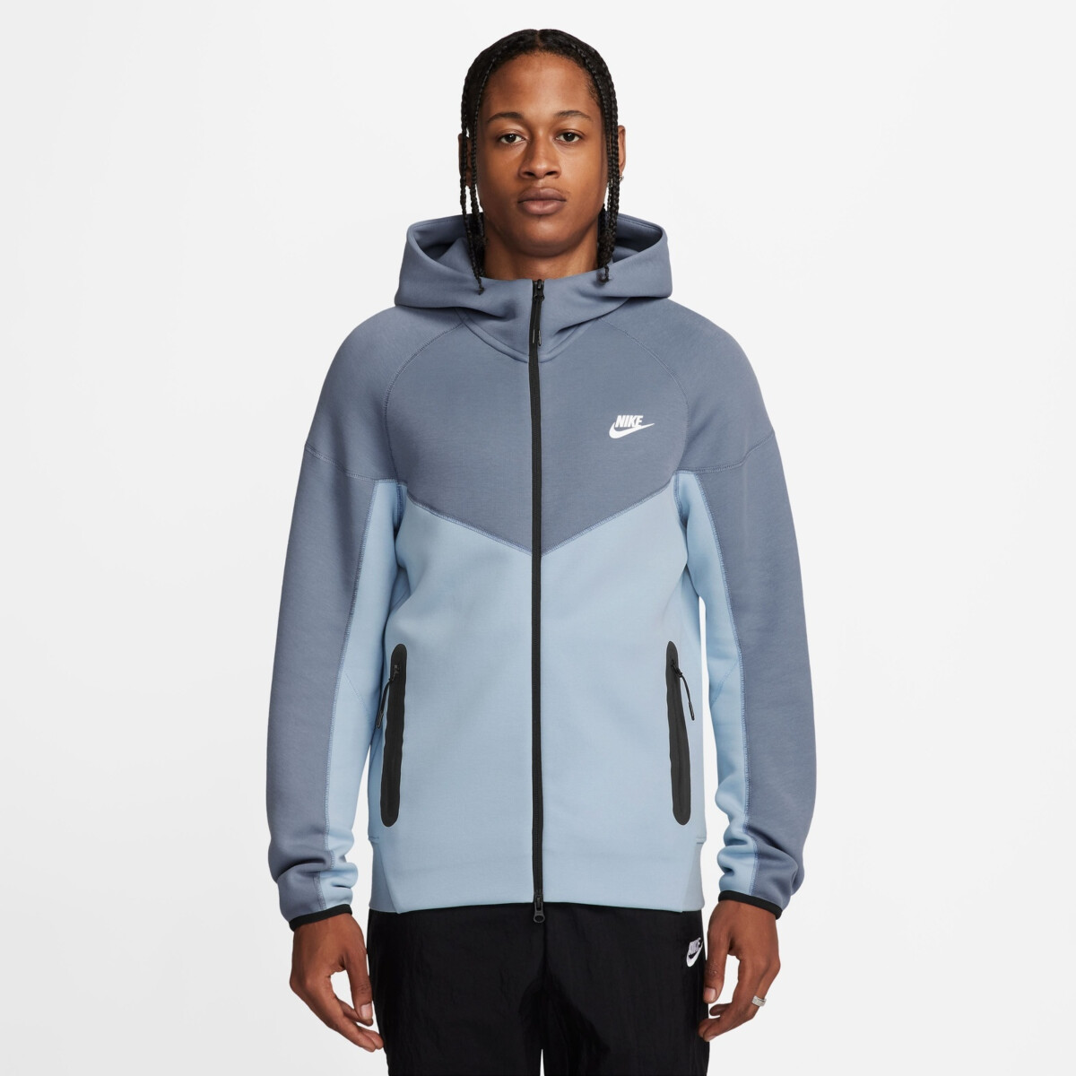 Nike フルジップフーディ 青/グレー　フェデラー NIKE SPORTSWEAR TECH FLEECE WINDRUNNER MEN'S FULL-ZIP HOODIE