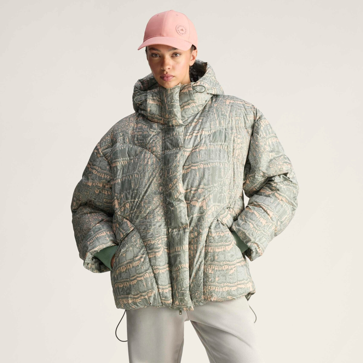 ADIDAS BY STELLA MCCARTNEY MID LENGTH PADDED WINTER JACKET PRINTED