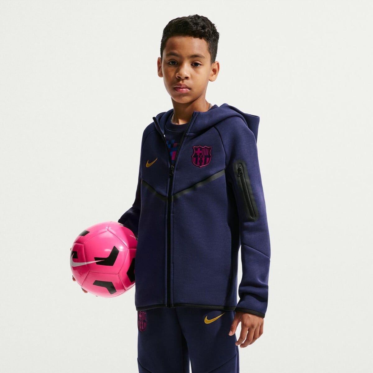 NIKE FC BARCELONA TECH FLEECE FOOTBALL FULL-ZIP HOODIE