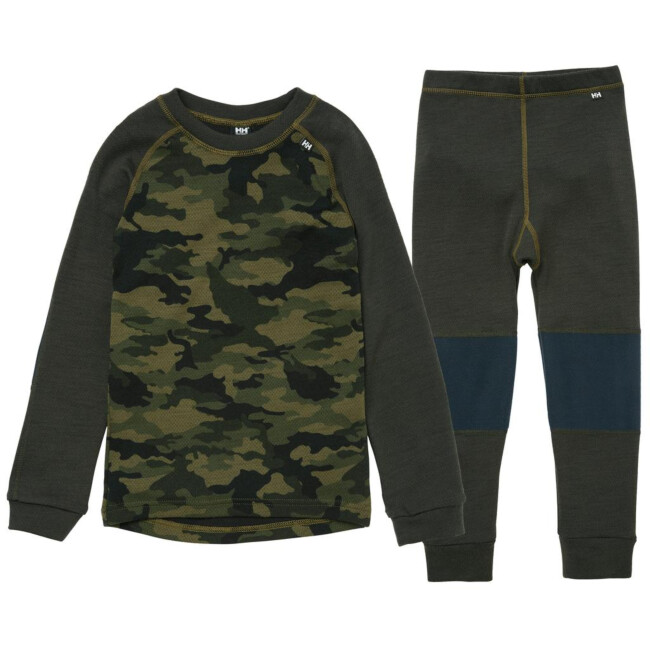 Sous-Vêtement Helly Hansen Kids K HH Graphic Lifa Merino - Taille Élastique, Coutures Plates, Tissu Anti-Démangeaisons