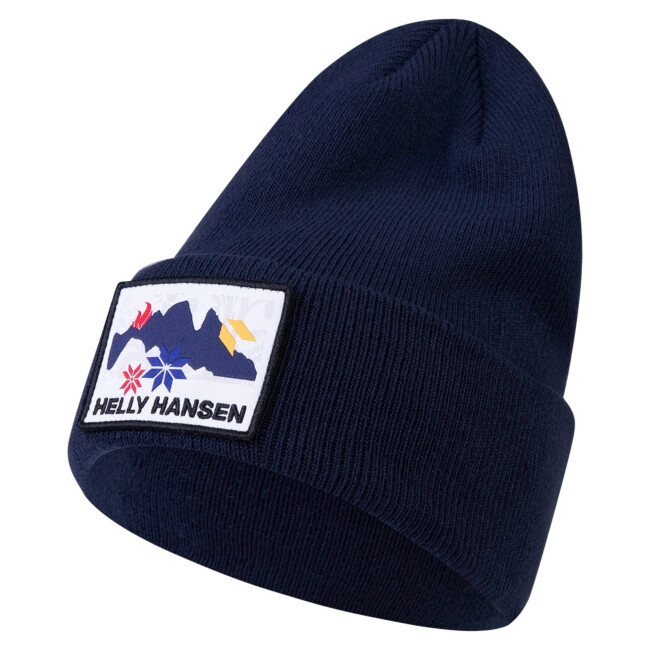 Helly Hansen Hommes Bonnet avec revers logo, Bleu Marine, STD